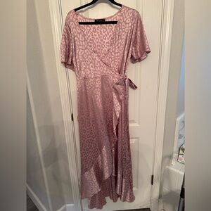 New satin leopard print maxi dress